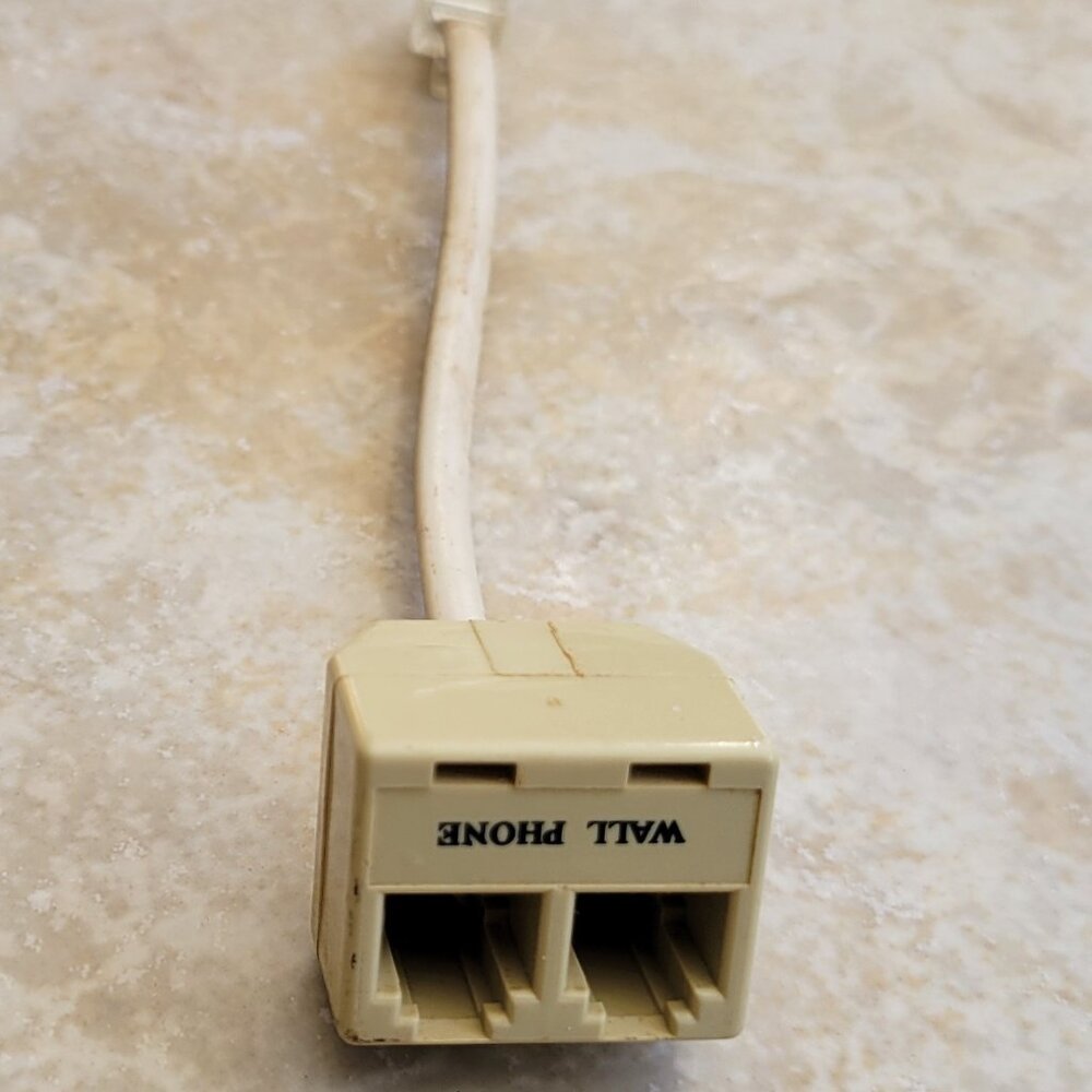 Two RJ-11 Phone Jack Splitter, Female and Male Adapter